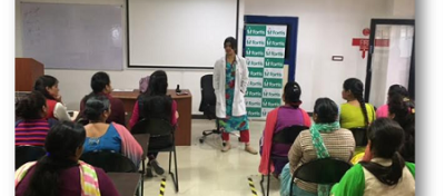 Health awareness talk for employees of Havells on health issues of women.